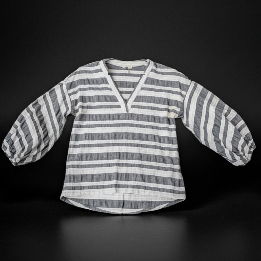 Striped Gray and White Shirt
